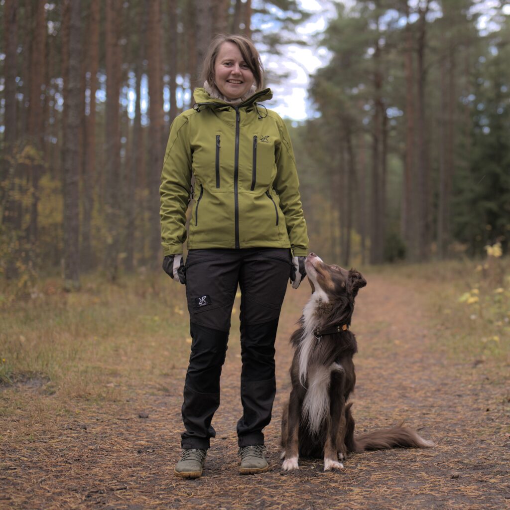 Mari Valgma with her dog